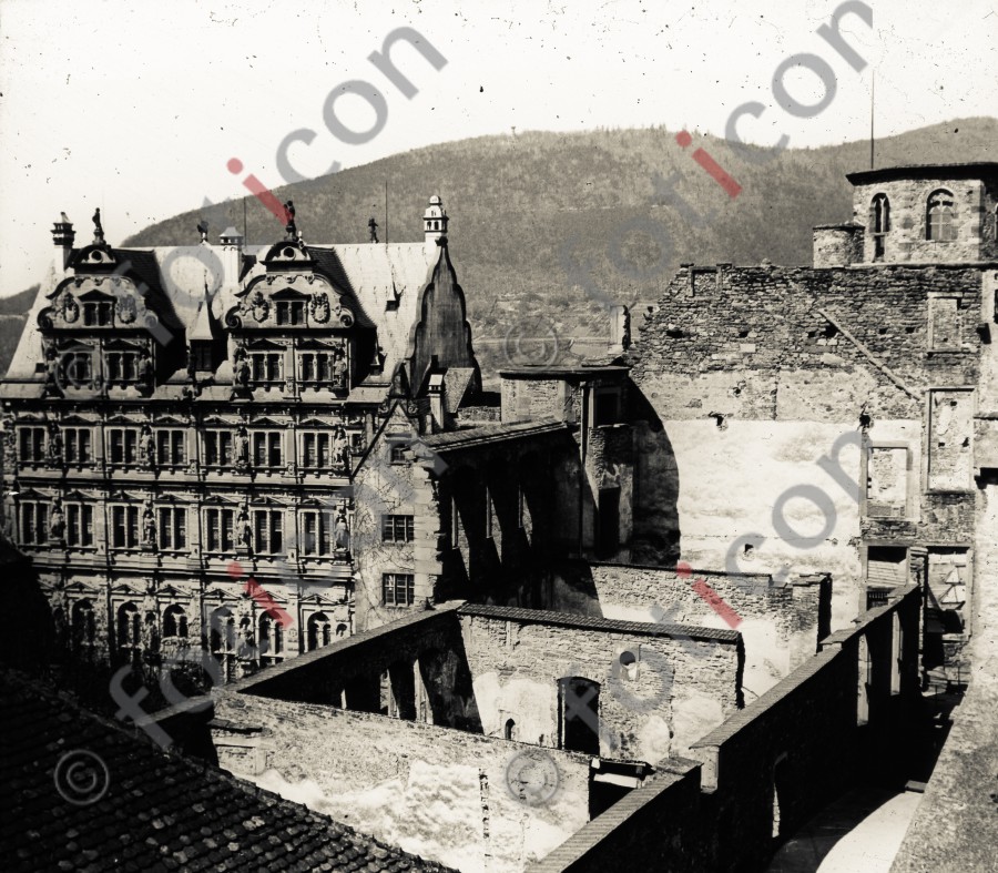 Heidelberger Schloss | Heidelberg Castle - Foto foticon-600-roesch-roe01-sw-10.jpg | foticon.de - Bilddatenbank für Motive aus Geschichte und Kultur